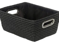 Online Wenko Aufbewahrungskorb Chromo Black 28 cm x 12 cm x 19,5 cm Schwarz