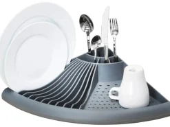 Wenko Abtropfgestelle<Eck-Geschirrabtropfer Grau 9 cm x 50 cm x 35 cm
