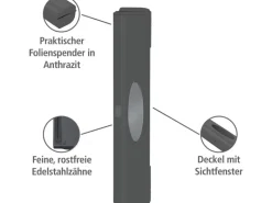 Wenko Folienschneider Perfect-Cutter 38 cm x 5,2 cm x 6,7 cm Anthrazit< Küchenhelfer
