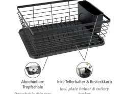 Wenko Geschirrabtropfer Drip Schwarz< Küchenhelfer