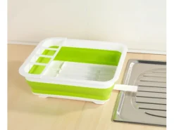 Outlet Wenko Geschirrabtropfer faltbar Weiß-Grün