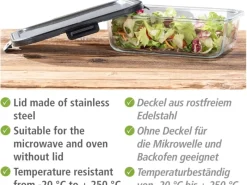 Wenko Vorratsdosen|Vorratsbehälter<Glas Frischhaltedose Steel Black Outdoor Kitchen 1,5 l