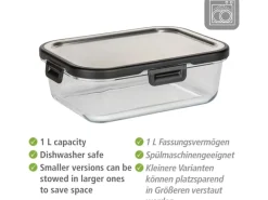Wenko Vorratsdosen|Vorratsbehälter<Glas Frischhaltedose Steel Black Outdoor Kitchen 1 l