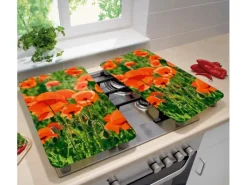 Best Wenko Herdabdeckplatte Universal Mohnfeld 2er-Set für alle Herdarten