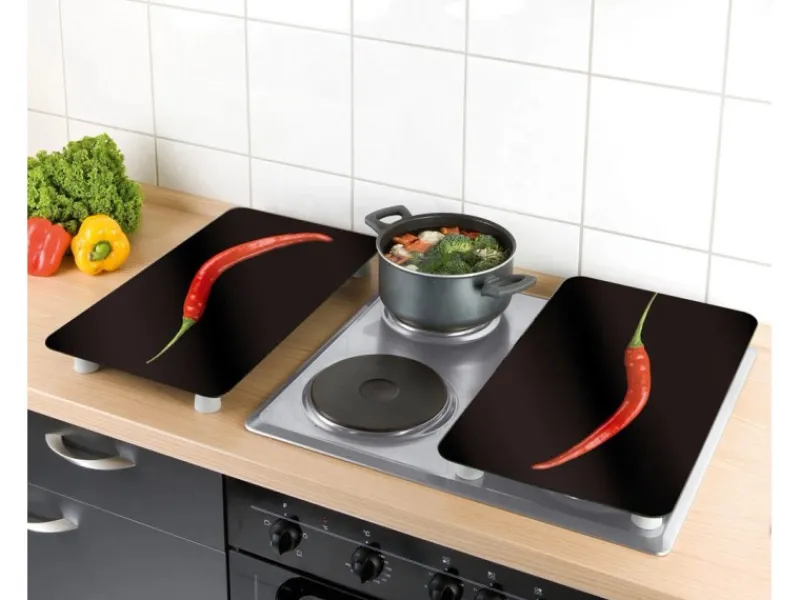 Online Wenko Herdabdeckplatten Universal Hot Peperoni 2er-Set Mehrfarbig