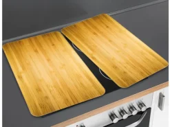 Outlet Wenko Herdabdeckplatten Universal Holz-Optik 2er Set Braun