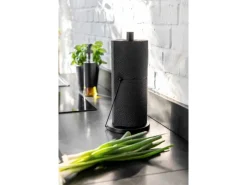 Outlet Wenko Küchenrollenhalter Clayton Pulverbeschichtetes Metall Ø 15 x 33 cm Schwarz