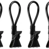 Wenko Küchenhelfer<Klemm-Ösen Metall 1,7 cm x 5,3 cm x 1 cm Schwarz 4 Stück