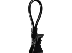 Wenko Küchenhelfer<Klemm-Ösen Metall 1,7 cm x 5,3 cm x 1 cm Schwarz 4 Stück