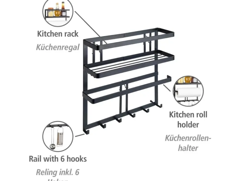 Outlet Wenko Multifunktionsregal Gala inkl. 6 Haken
