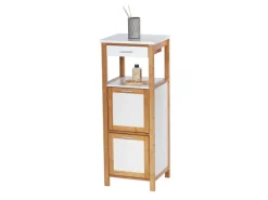 Wenko Regal Finja aus Bambus mit 2 Ablagen 34 x 89 x 30 cm Braun< Küchenregale