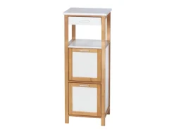 Wenko Regal Finja aus Bambus mit 2 Ablagen 34 x 89 x 30 cm Braun< Küchenregale