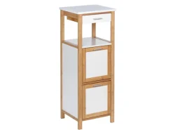 Wenko Regal Finja aus Bambus mit 2 Ablagen 34 x 89 x 30 cm Braun< Küchenregale