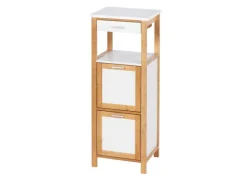 Wenko Regal Finja aus Bambus mit 2 Ablagen 34 x 89 x 30 cm Braun< Küchenregale