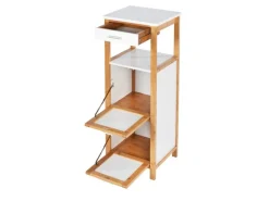 Wenko Regal Finja aus Bambus mit 2 Ablagen 34 x 89 x 30 cm Braun< Küchenregale