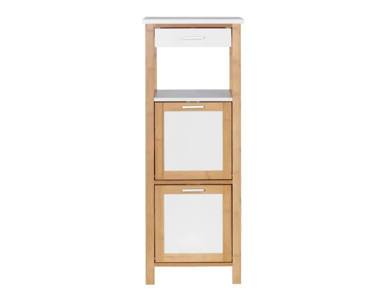 Wenko Regal Finja aus Bambus mit 2 Ablagen 34 x 89 x 30 cm Braun< Küchenregale