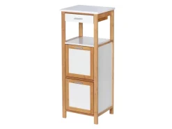 Wenko Regal Finja aus Bambus mit 2 Ablagen 34 x 89 x 30 cm Braun< Küchenregale