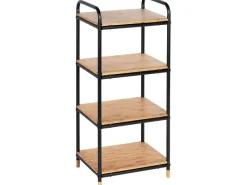 Wenko Küchenregale<Regal Loft Bambus Braun mit 4 Etagen