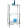 Wenko Regal Yago Viereckig Chrom mit 3 Glasablagen 74 cm x 40 cm x 30 cm< Küchenregale