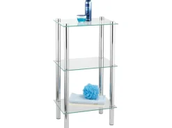 Wenko Regal Yago Viereckig Chrom mit 3 Glasablagen 74 cm x 40 cm x 30 cm< Küchenregale