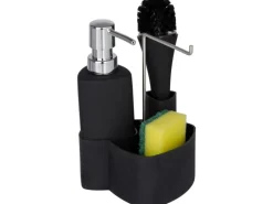 Wenko Spül-Set Empire Schwarz 19 cm x 11 cm x 12,5 cm< Küchenhelfer