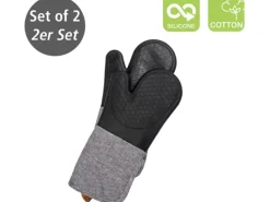 Wenko Topfhandschuhe Ada 2er-Set Silikon-Handflächen Schwarz< Herde