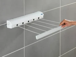 Wenko Wand-Wäscheleinen Ausziehbar Weiß 7 cm x 47,5 cm x 7 cm< Wäschetrockner