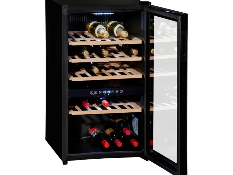 Wolkenstein Weintemperierschrank WTS49DW Schwarz EEK: G< Kühlschränke|Gefrierschränke