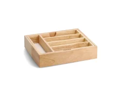 New Zeller Besteckkasten Ausziehbar Gummibaum/Melamin 60 cm x 37,5 cm x 32 cm Natur