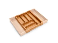 Zeller Besteckkasten Ausziehbar Bambus/HDF 6,5 cm x 35 cm x 43 cm Natur< Küchen-Ordnungssysteme|Besteckkästen