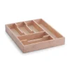 Zeller Besteckkasten Gummibaum 6 cm x 43 cm x 34 cm Natur< Küchen-Ordnungssysteme|Besteckkästen