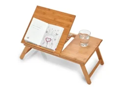 Zeller Küchenhelfer<Betttablett Bambus mit Leseklappe 21,5 cm x 33 cm x 55 cm Natur
