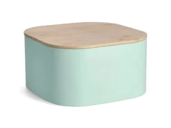 Zeller Brotkasten Metall mit Bambusdeckel 14,5 cm x 26,5 cm x 26,5 cm< Küchenhelfer