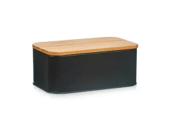 Zeller Brotkasten mit Bambusdeckel 30,5 cm x 18 cm x 12,5 cm Matt< Vorratsbehälter
