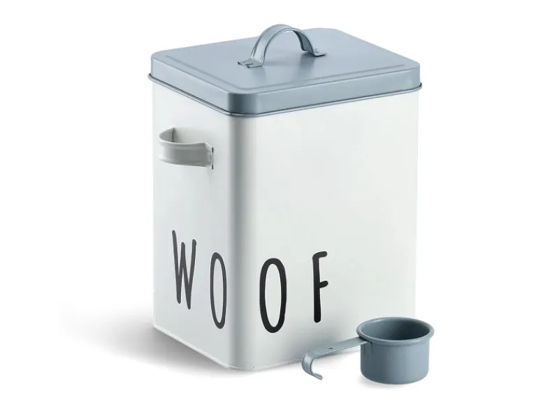 Zeller Futterdose Woof Metall 23,4 cm x 16,2 cm x 25,8 cm Weiß< Vorratsdosen