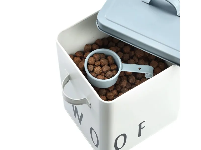 Zeller Futterdose Woof Metall 23,4 cm x 16,2 cm x 25,8 cm Weiß< Vorratsdosen