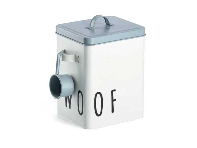 Zeller Futterdose Woof Metall 23,4 cm x 16,2 cm x 25,8 cm Weiß< Vorratsdosen