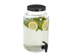 Zeller Getränkespender Glas/Metall 3,9 l Transparent-Schwarz< Geschirr