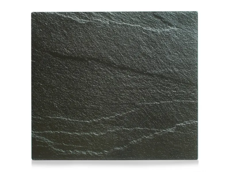 Zeller Herdblende-/Abdeckplatte Schiefer-Optik Glas 50 cm x 56 cm Anthrazit< Küchenrückwände|Küchenhelfer
