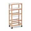 Zeller Nischen-Rollwagen Bambus/MDF/Metall 82,5 cm x 22 cm x 40 cm Weiß-Natur< Servierwagen