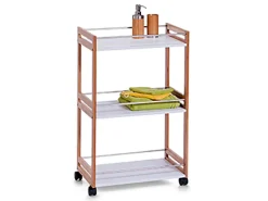 Zeller Servierwagen<Rollwagen Bambus/MDF 81 cm x 30 cm x 51 cm Weiß