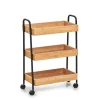 Zeller Rollwagen Bambus/Metall 70,5 cm x 28 cm x 49,5 cm Schwarz< Servierwagen