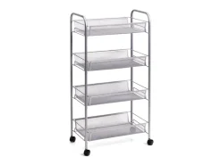 Zeller Servierwagen<Rollwagen Mesh 4-lagig 83,5 cm x 26 cm x 42,5 cm Silber