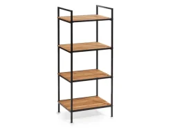 Zeller Küchenregale<Standregal mit 4 Ablagen Bambus/Metall 95 cm x 33 cm x 39 cm Schwarz