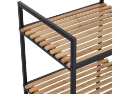 Zeller Küchenregale<Standregal mit 4 Ablagen Bambus/Metall 95 cm x 33 cm x 39 cm Schwarz