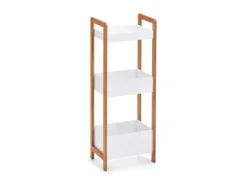 Zeller Küchenregale<Standregal mit 3 Ablagefächern Bambus/MDF 74 cm x 22 cm x 28 cm Weiß