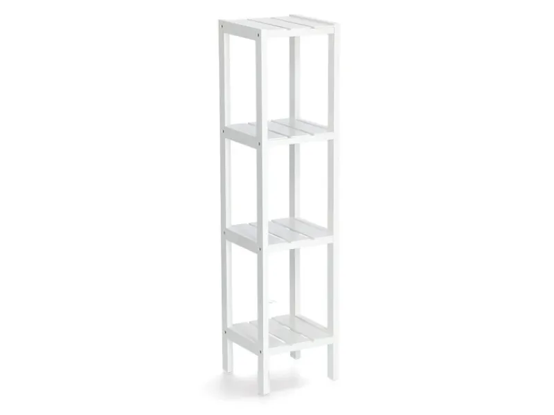 Zeller Küchenregale<Standregal mit 4 Ablagen MDF 22 cm x 22 cm x 92 cm Weiß