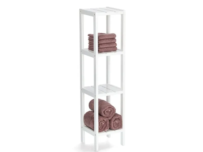 Zeller Küchenregale<Standregal mit 4 Ablagen MDF 22 cm x 22 cm x 92 cm Weiß