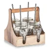 Zeller Küchenhelfer<Trinkgläser-Set Glas/Metall/Holz 5-teilig