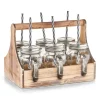 Best Zeller Trinkgläser-Set Glas/Metall/Holz 7-teilig